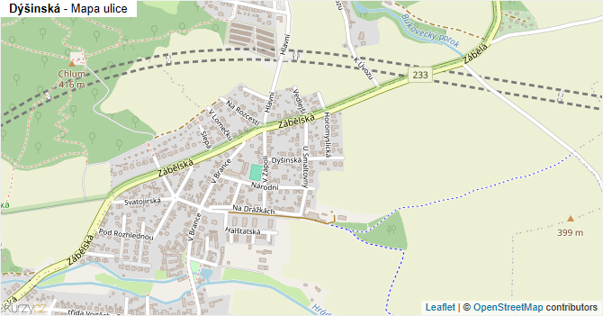 Dýšinská - mapa ulice