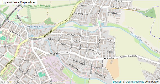 Ejpovická - mapa ulice