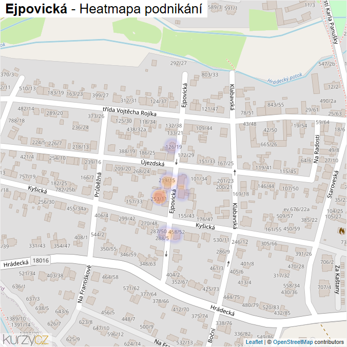 Mapa Ejpovická - Firmy v ulici.