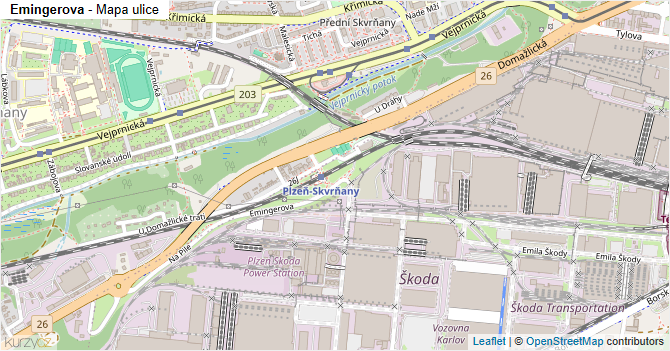 Emingerova - mapa ulice