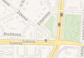 Erbenova v obci Plzeň - mapa ulice