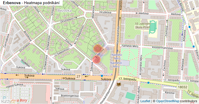 Erbenova - mapa podnikání