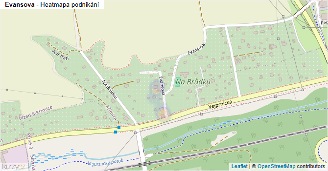 Evansova - mapa podnikání