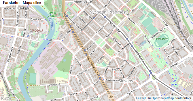 Farského - mapa ulice