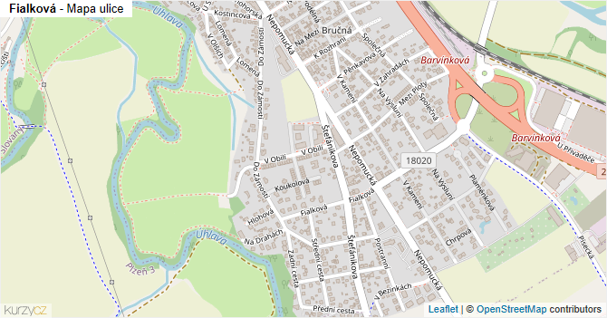 Fialková - mapa ulice