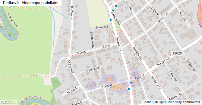 Fialková - mapa podnikání