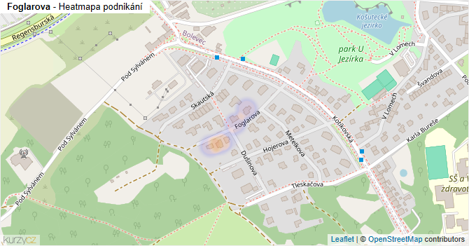 Foglarova - mapa podnikání