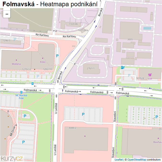 Mapa Folmavská - Firmy v ulici.