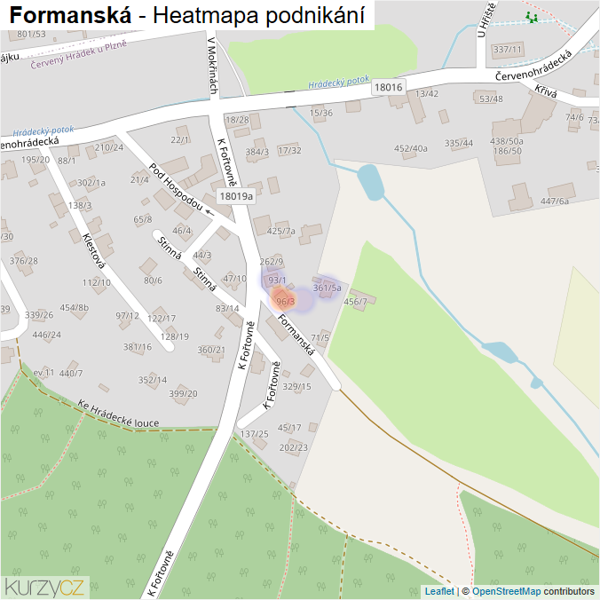 Mapa Formanská - Firmy v ulici.