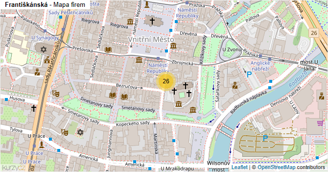 Františkánská - mapa firem