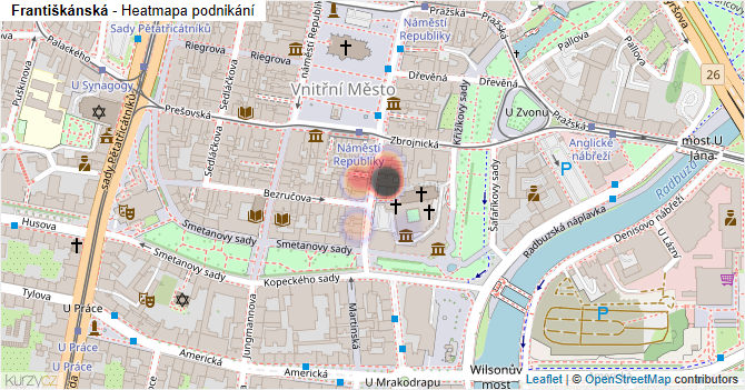 Františkánská - mapa podnikání