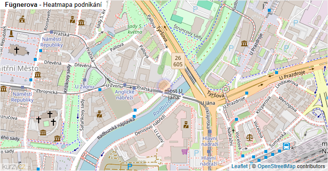 Fügnerova - mapa podnikání