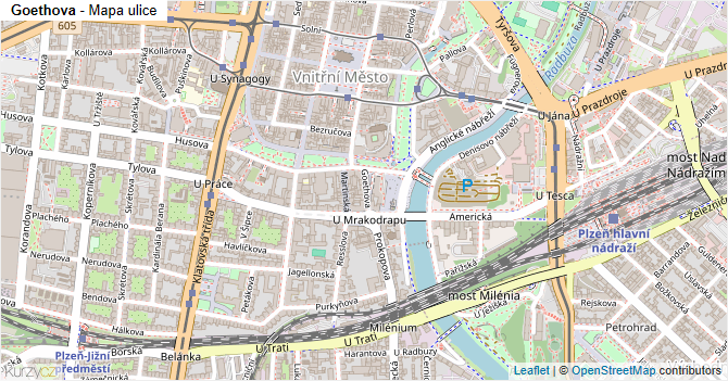 Goethova - mapa ulice