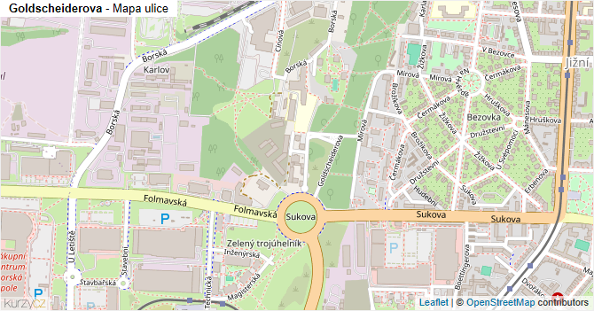 Goldscheiderova - mapa ulice