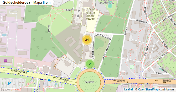 Goldscheiderova - mapa firem