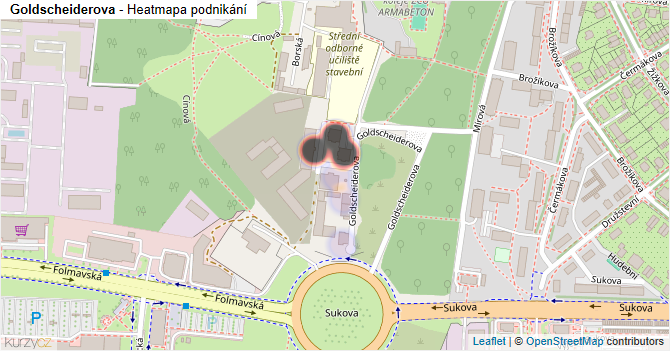 Goldscheiderova - mapa podnikání