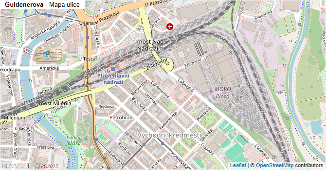 Guldenerova - mapa ulice