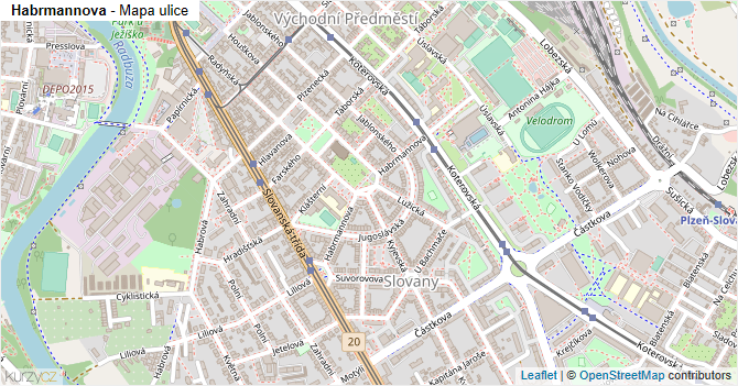 Habrmannova - mapa ulice