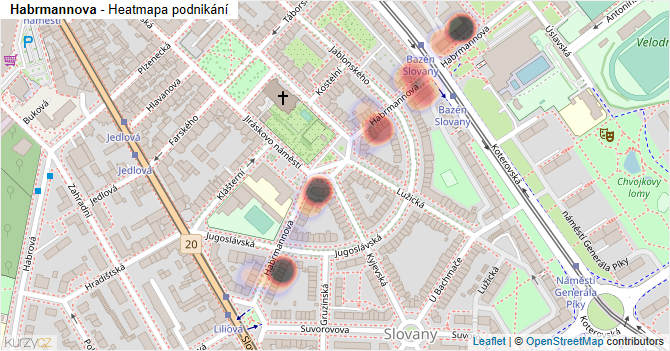 Habrmannova - mapa podnikání