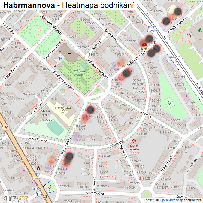 Mapa Habrmannova - Firmy v ulici.
