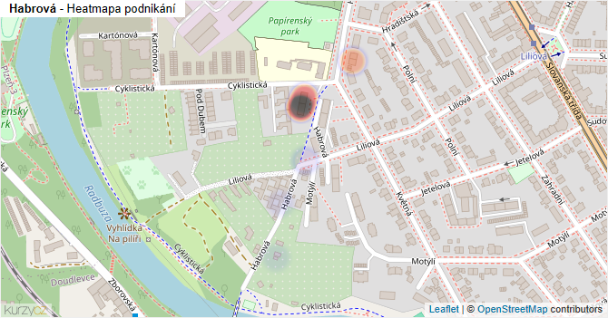 Habrová - mapa podnikání