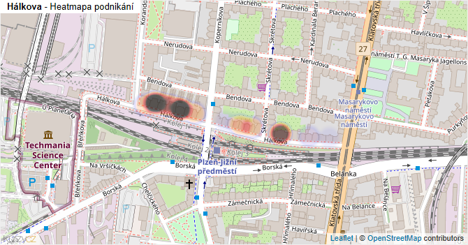 Hálkova - mapa podnikání