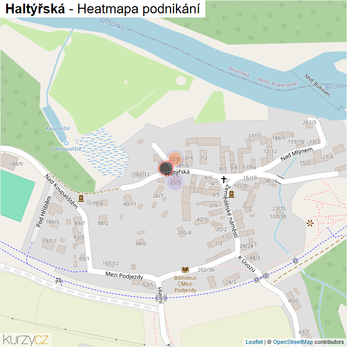 Mapa Haltýřská - Firmy v ulici.