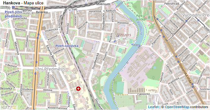 Hankova - mapa ulice