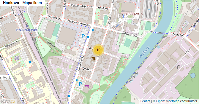Hankova - mapa firem
