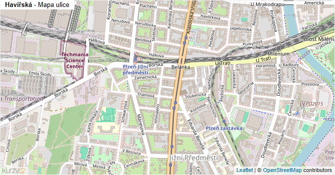 Havířská - mapa ulice