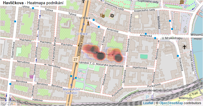 Havlíčkova - mapa podnikání