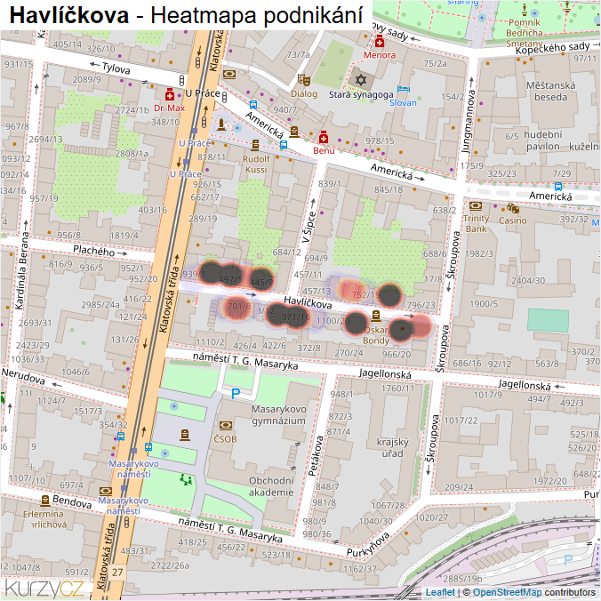 Mapa Havlíčkova - Firmy v ulici.