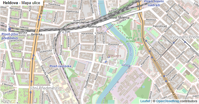 Heldova - mapa ulice
