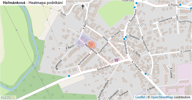 Heřmánková - mapa podnikání