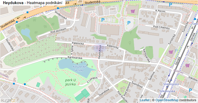Heydukova - mapa podnikání
