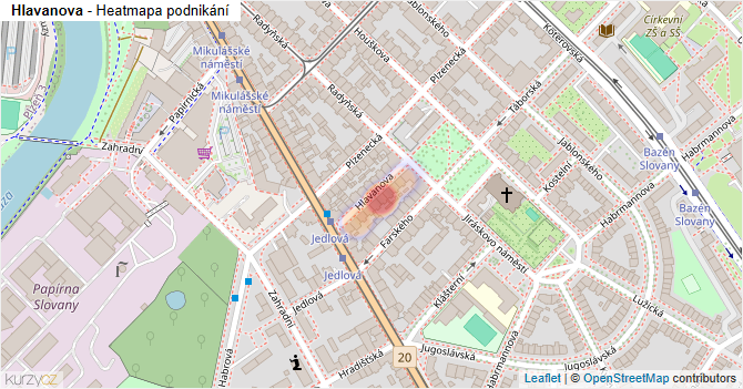 Hlavanova - mapa podnikání