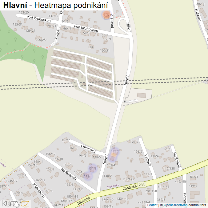 Mapa Hlavní - Firmy v ulici.