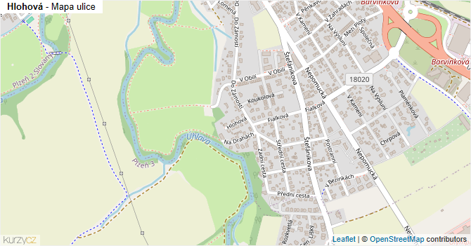 Hlohová - mapa ulice