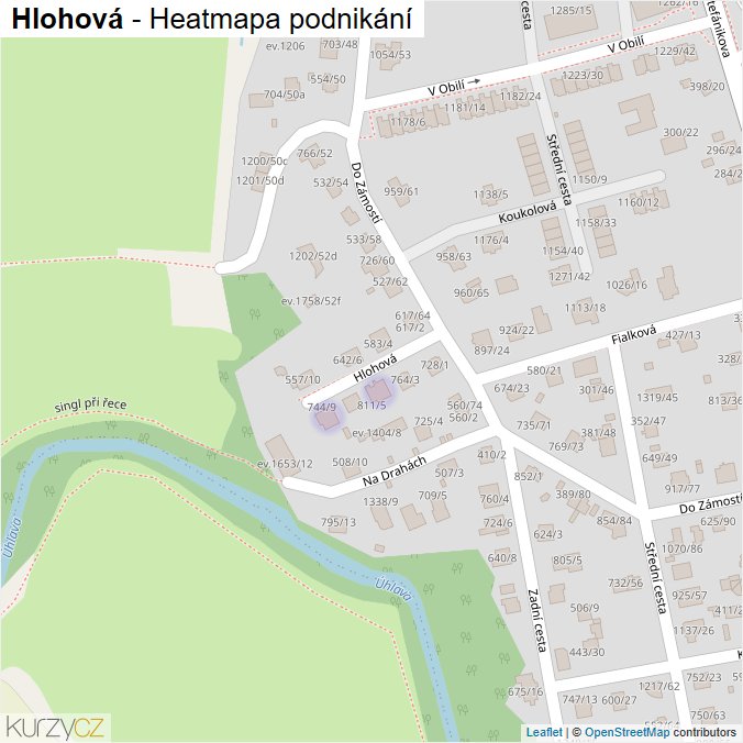 Mapa Hlohová - Firmy v ulici.