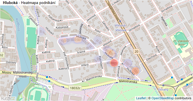 Hluboká - mapa podnikání