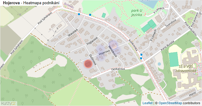 Hojerova - mapa podnikání