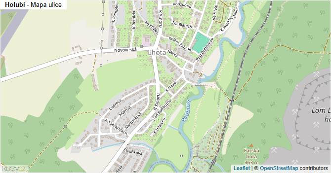 Holubí - mapa ulice