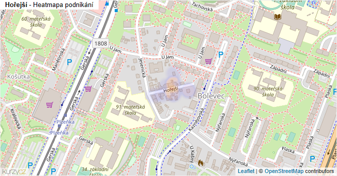 Hořejší - mapa podnikání