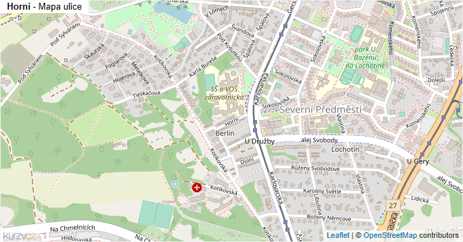 Horní - mapa ulice