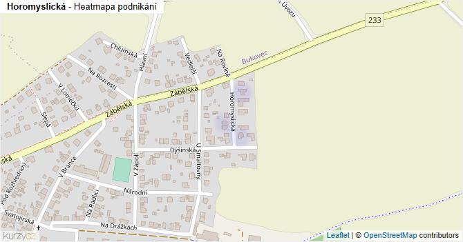 Horomyslická - mapa podnikání