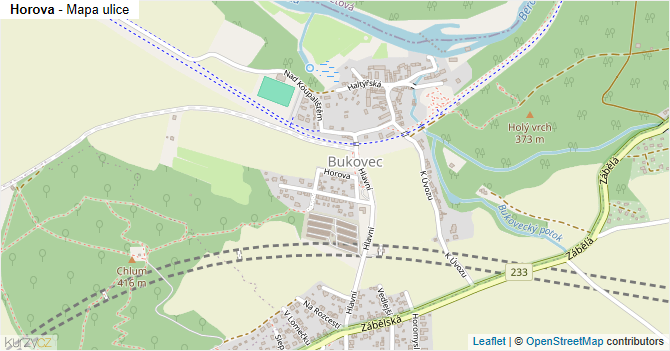 Horova - mapa ulice