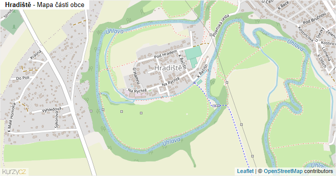 Hradiště - mapa části obce