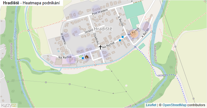 Hradiště - mapa podnikání