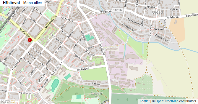 Hřbitovní - mapa ulice