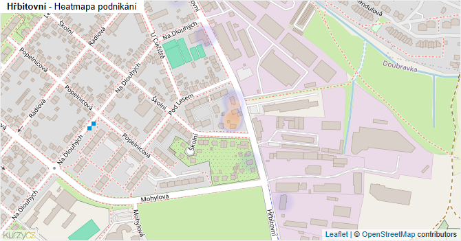 Hřbitovní - mapa podnikání